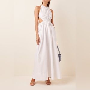NWOT Staud APFEL CUTOUT COTTON-BLEND MAXI DRESS IN WHITE